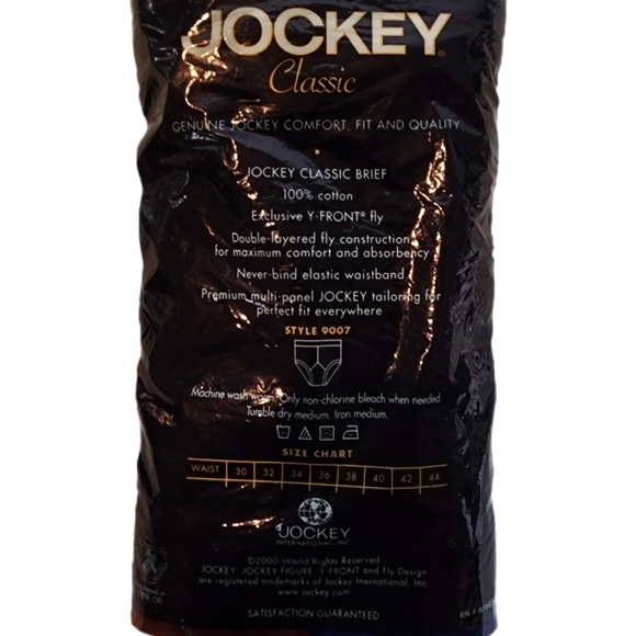 VINTAGE JOCKEY NOS 9007 Classic Briefs 3 Pack Size 40 Y - Front Fly Design - Picture 5 of 5